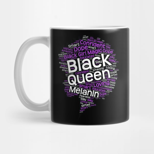 Black Melanin Queen Afro by blackartmattersshop